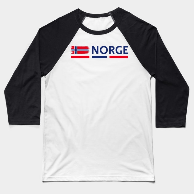 Norway Flag design | Fjord illustration Baseball T-Shirt by norwayraw